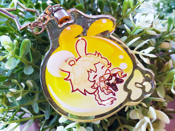 (DISCONTINUING) Genshin Impact Sparkle Candied Double-Sided LED Keychains: Sleepy Seelie Babies!! Lights up / Glows in the dark!